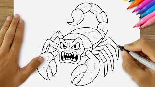 How to Draw a Scorpion | Easy Step by Step Scorpion Drawing for Beginners
