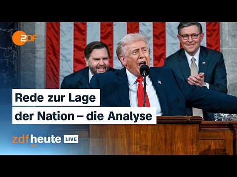 Zölle, Migration, Iran: Trumps Rede vor dem Kongress | ZDFheute live analysiert