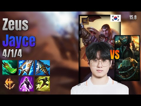 Zeus Top Jayce vs Gangplank lol KR solo rank Full Game 15.8 | 제우스 제이스 vs 갱플랭크