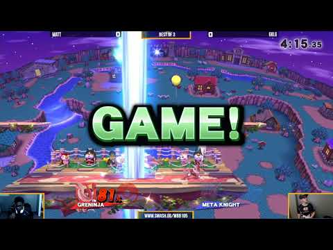 WBB #105  Gio G Meta Knight, Diddy vs Matt Greninja   Winners Round 1   Smash 4 Singles