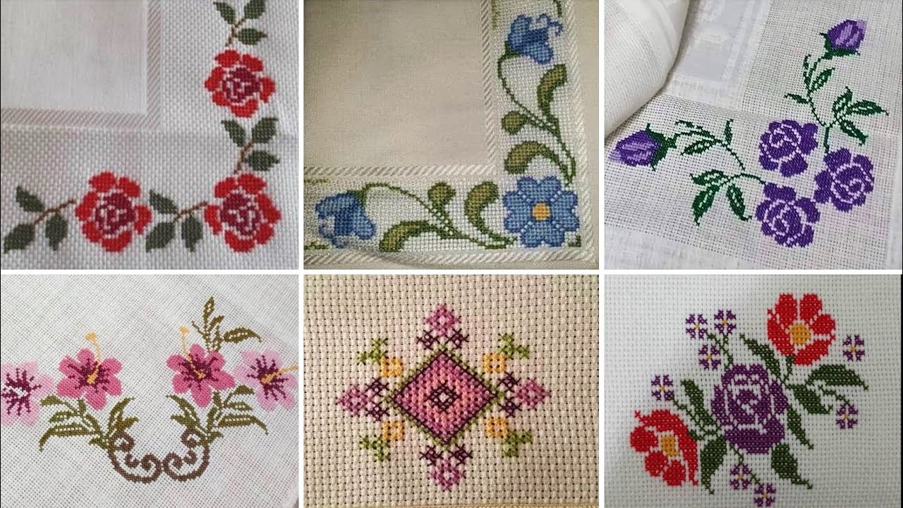 Maravillosos patrones de punto de cruz , patrones de punto de cruz de flores | Part-10