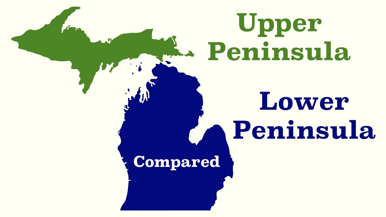Which state divides Lake Michigan into two sections?