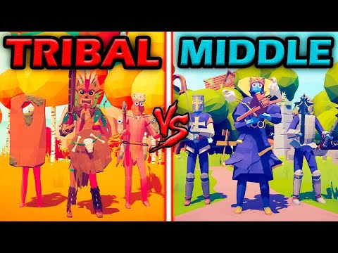 MEDIEVAL TEAM vs TRIBAL TEAM - Totally Accurate Battle Simulator | TABS