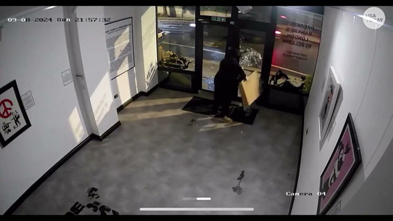 Man steals Banksy's 'Girl with Balloon' from London art gallery: See theft in surveillance footage