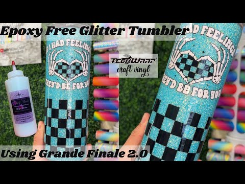 Epoxy Free Glitter Tumbler Using Crystalac Grande Finale 2.0 | Teck Wrap Vinyl Decal