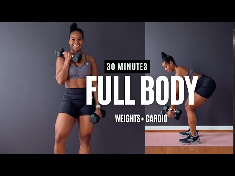 Full Body Hybrid Workout- Cardio and Weights- HIIT Day #1
