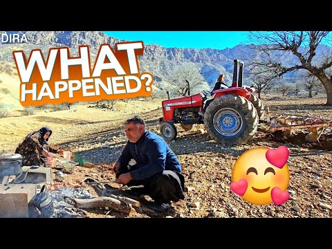 "A Day Full of Hard Work and Excitement on the DIRA Farm: The Plowing Tractor in Action!"