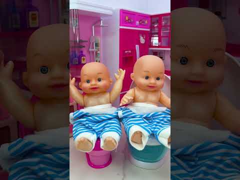 Satisfying With Unboxing Doll Toilet Set Toys, ASMR Video #shorts