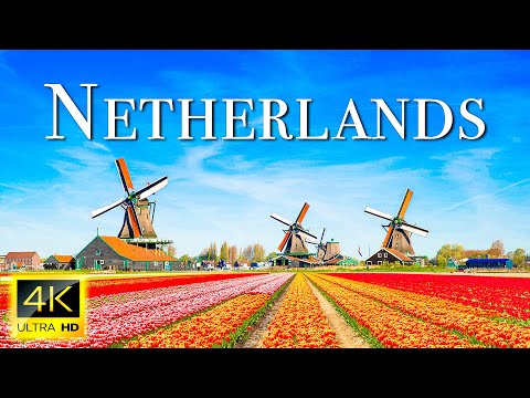 FLYING OVER NETHERLANDS (4K UHD) - Soft Piano Music & Wonderful Natural Landscapes For Relaxation