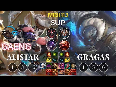 DFM Gaeng Alistar vs Gragas Sup - KR Patch 11.2