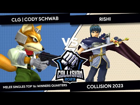 Collision 2023 - Melee - CLG | Cody Schwab (Fox) VS Rishi (Marth) - Top 16 - Winners Quarters