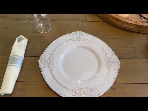 Liacere 350-Piece Silver Plastic Plates & Pre-Rolled Napkins Set – Elegant Dinnerware for 50 Guests