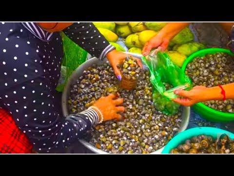 Asian Street Food, Market Street Food In Cambodia, Wet Market In Asian Countries