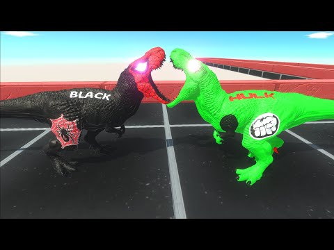 Black Superman T-rex Death RUN V2 - Animal Revolt Battle Simulator
