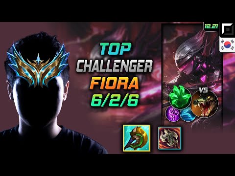 Challenger Top Fiora Build Divine Sunderer Grasp of the Undying - LOL KR 12.21