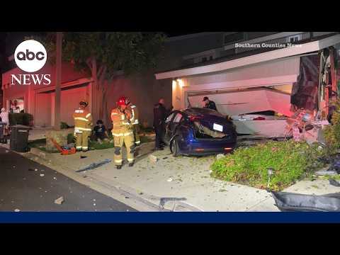 Tesla driver in Southern California leaves trail of destruction