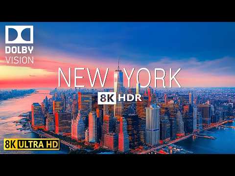 NEW YORK VIDEO 8K HDR 60fps DOLBY VISION WITH SOFT PIANO MUSIC