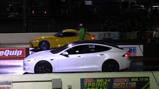 Tesla Plaid vs Toyota Supra and Lexus SC300 Drag Races