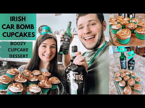 How to make Irish Car Bomb Cupcakes--BOOZY DESSERT--ST. PATRICK'S DAY DESSERT