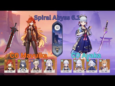 C0 Mavuika Melt & C0 Ayaka Freeze | Genshin Impact | Spiral Abyss 6.1 / Luna II Floor 12