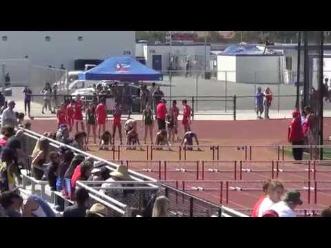VarG 100m Hurdles vs Marina & Edison 4-2-15 - Los Alamitos Girls