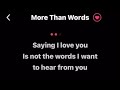 MORE THAN WORDS -by Westlife (Karaoke Version)