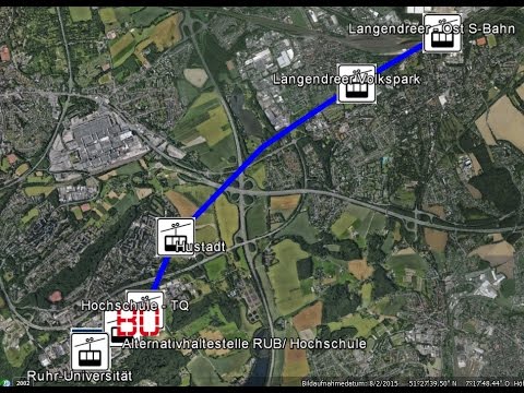 Ruhr-Universität - Langendreer (virtuelle Seilbahnfahrt)