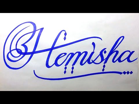 Hemisha Name Signature Calligraphy Status | How to Cursive write with cut Marker #hemisha @Hemisha