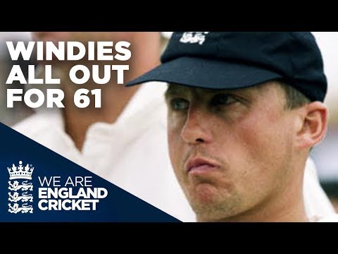 Caddick Takes 4 In 1 Over To Bowl Windies Out For 61 | England v Windies - 2000