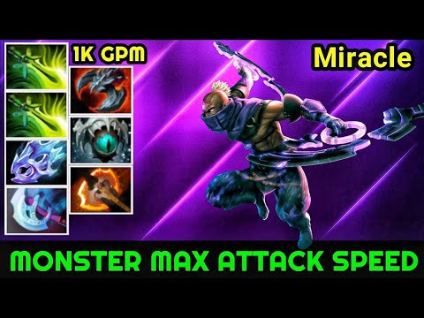 Miracle [Anti Mage] Super Monster Max Attack Speed Build WTF Plays 7.22 Dota 2
