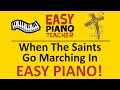 EASY Piano When The Saints Go Marching In Keyboard Tutorial Hymn By EPT With Note Names