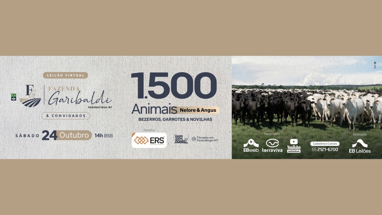 LEILÃO VIRTUAL FAZENDA GARIBALDI E CONVIDADOS | 24/10/2026 – 14H