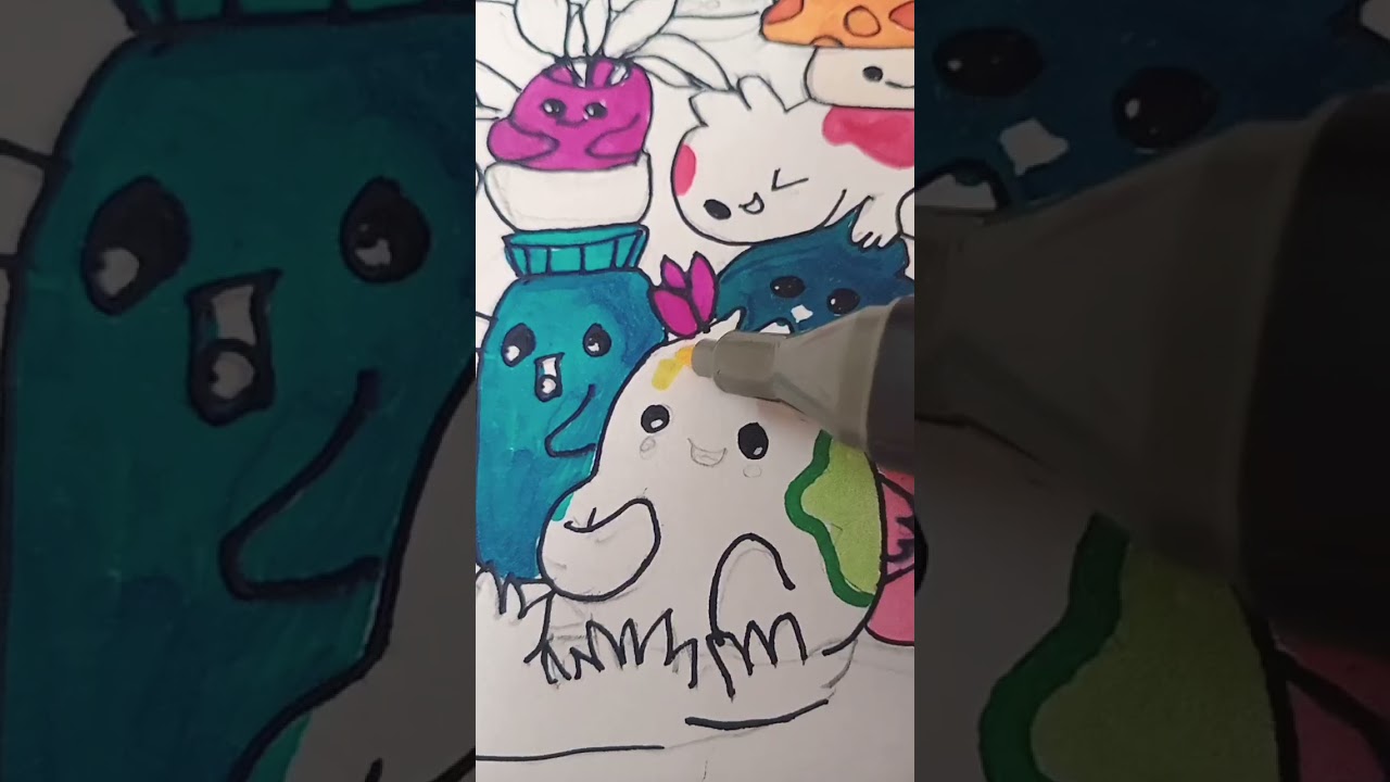 Let's draw a monster Doodle Art !