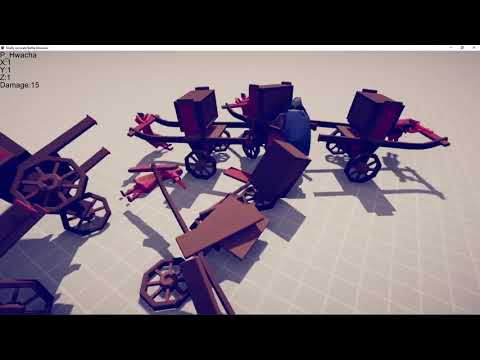 (TABS)-10 Hwachas vs Every Unit! (-95% Damage of hwacha projectiles)