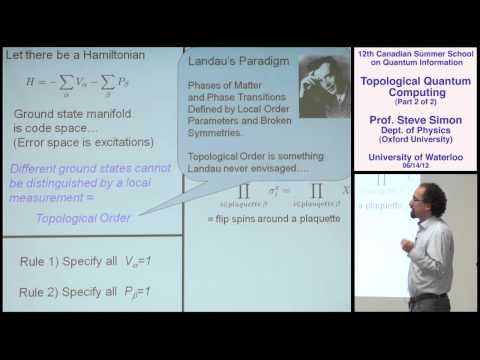 Steve Simon - Topological Quantum Computing (Part 2) - CSSQI 2012