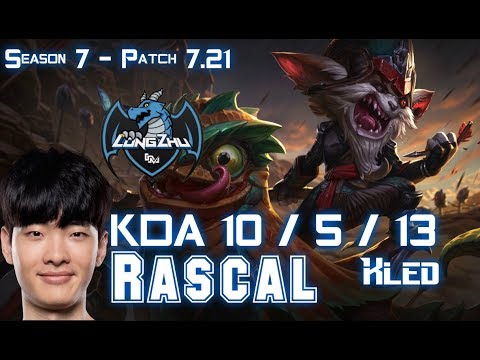 LZ Rascal KLED vs RUMBLE Top - Patch 7.21 KR Ranked