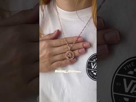 Подарок парню, девушке Кулон знак зодиака "Золотой мини Лев в оправе 12 знаков" на цепочке в коробочке - фото 1 - id-p1942489749