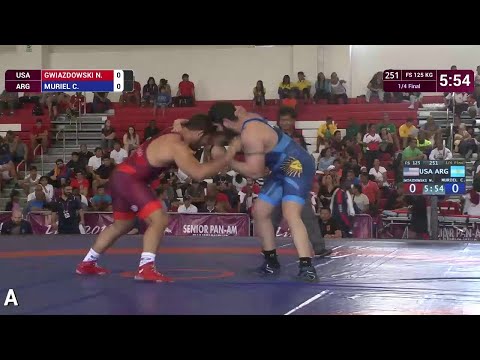 1/4 FS - 125 kg: N. GWIAZDOWSKI (USA) v. C. MURIEL (ARG)