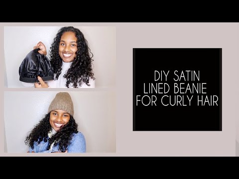 DIY Satin Lined Beanie For Curly Hair | Frizz Free Hat...