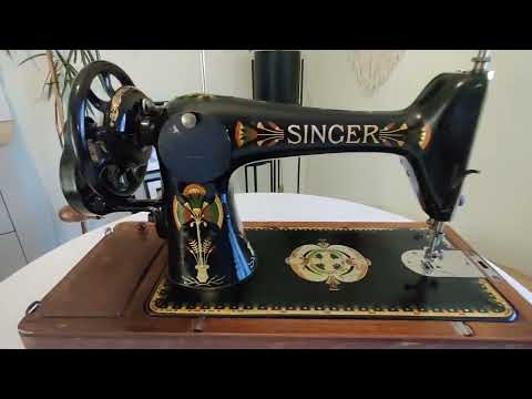 Singer 66k Lotus Flower decal Heavy Duty Hand Crank Sewing Machine