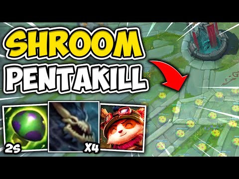 I COVERED THE MAP WITH TEEMO SHROOMS AND GOT A PENTAKILL! (4 CLOUD DRAKES) - League of Legends