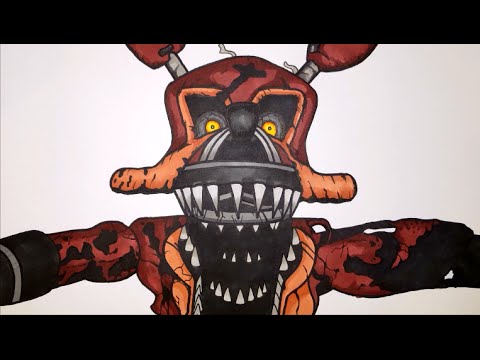 How To Draw Nightmare Foxy From FNAF 4 Step By Ste