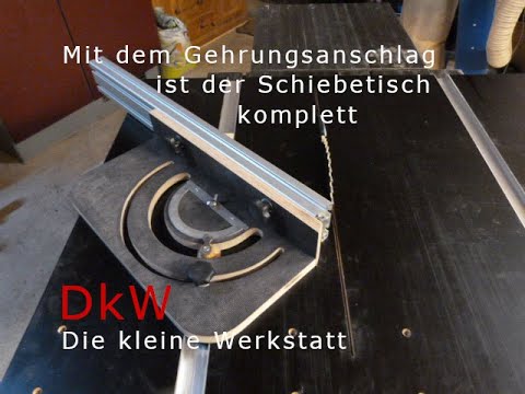 Mit dem Winkelanschlag ist der Schiebetisch komplett.