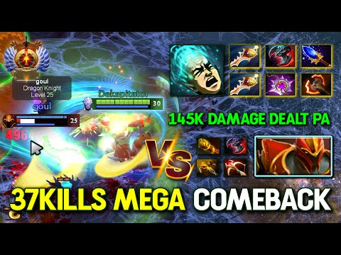 WTF 37KILLS MEGA COMEBACK CARRY Phantom Assassin With 145K Damage Dealt One Jump Kill 7.37c DotA 2