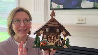 German Style Black Forest Battery Operated Cuckoo Clock Demo