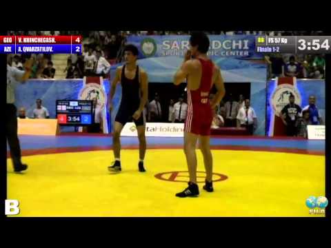 Finale 1-2 Freestyle 57 Kg (GEO) Vladimer KHINCHEGASHVILI vs (AZE) Axmednabi QVARZATILOV