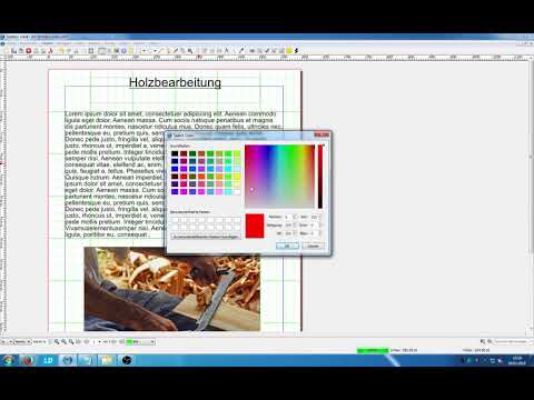SCRIBUS - Ebenen einrichten, Bilder und Texte auf Ebenen verschieben - Thema Holzbearbeitung