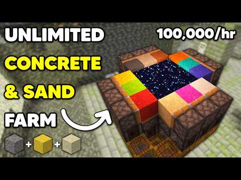 Ultimate Sand, Gravel & Concrete Powder Farm - 1.21+ — Minecraft farm tutorial thumbnail