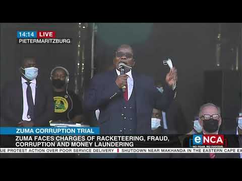 Zuma corruption trial Jacob Zuma addresses supporters