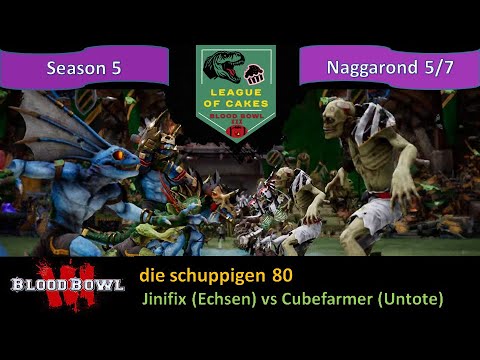 Blood Bowl 3 League of Cakes 5 Spieltag 5 | die schuppigen 80 (Echsen) vs Cubefarmer (Untote)